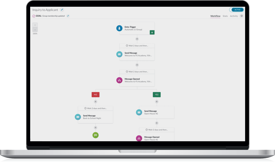 screenshot of Finalsite Apply